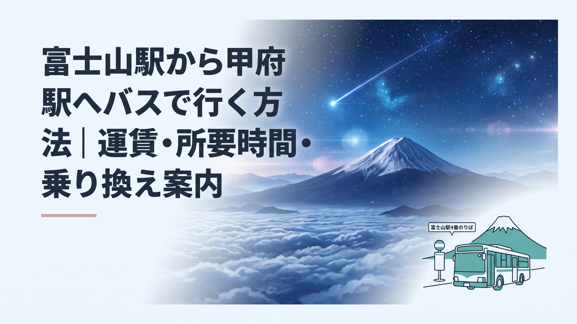 富士山駅4番のりばから甲府駅南口へ出発する路線バスと富士山